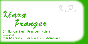 klara pranger business card